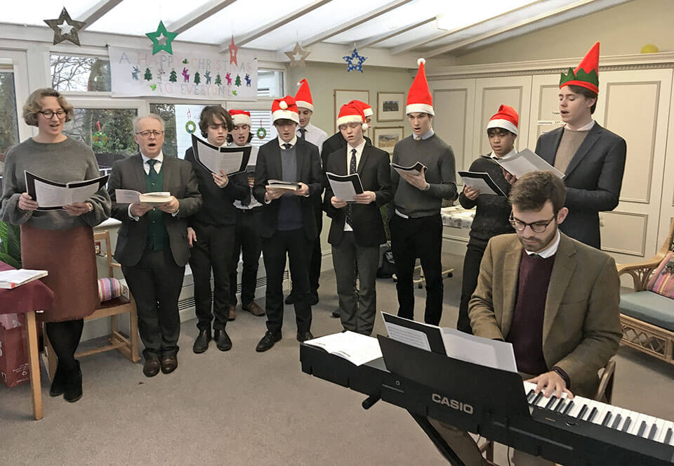Winchester College Choir sing carols at Westacre Nursing Home