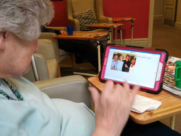 A resident using interactiveMe at Westacre